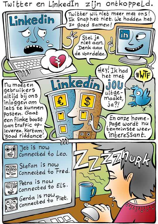 Twitter heeft het uitgemaakt met LinkedIn