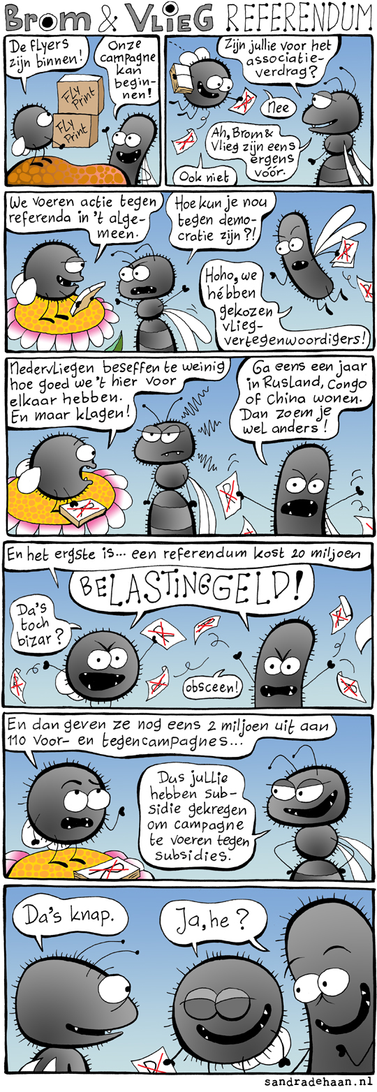 Brom & Vlieg flyeren voor het Referendum