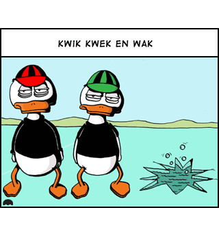 nozzman cartoon 43 - kwik,kwek en wak 345 x 320